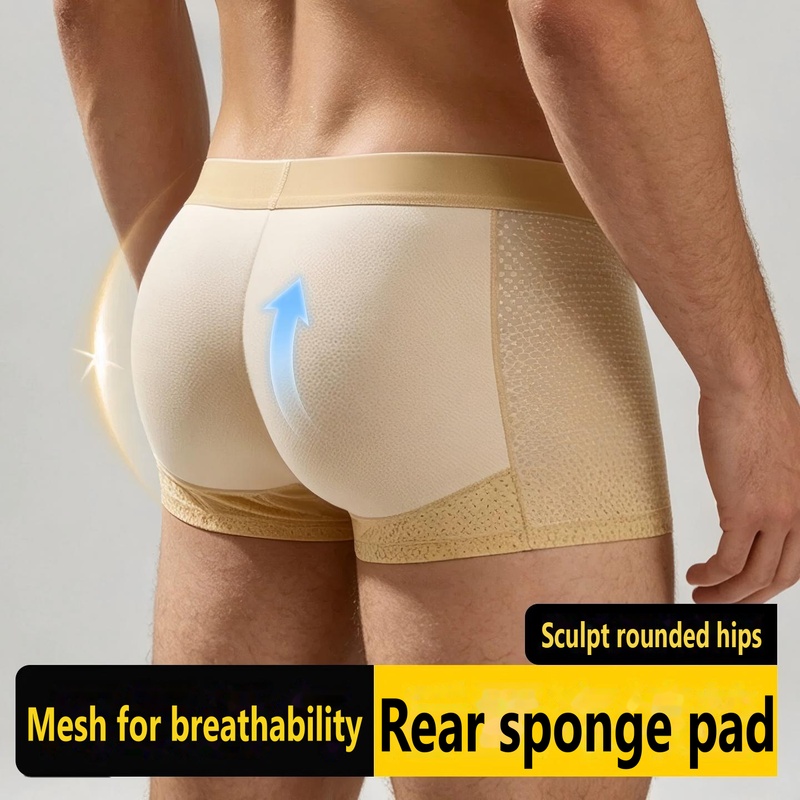 Trunk Breathable Men - Cuecas Boxer Masculinas Acolchoadas, Sexy, Levanta