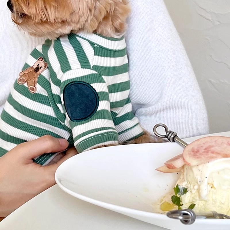 Camisa listrada para cachorro, - Sleeveless Undershirt avaliação e preço